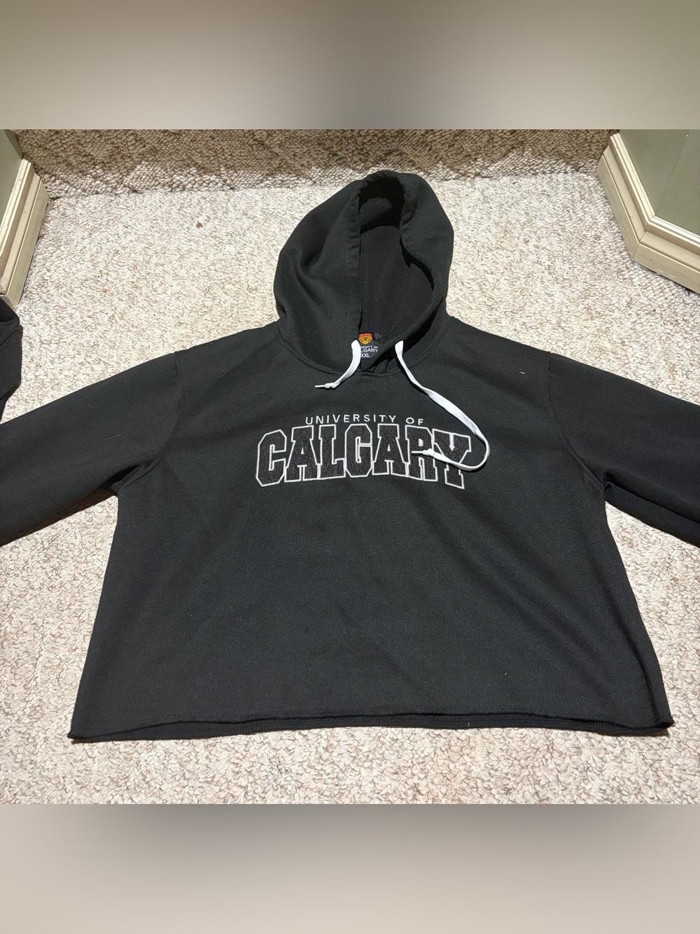 University of Calgary Black Cropped Hoodie